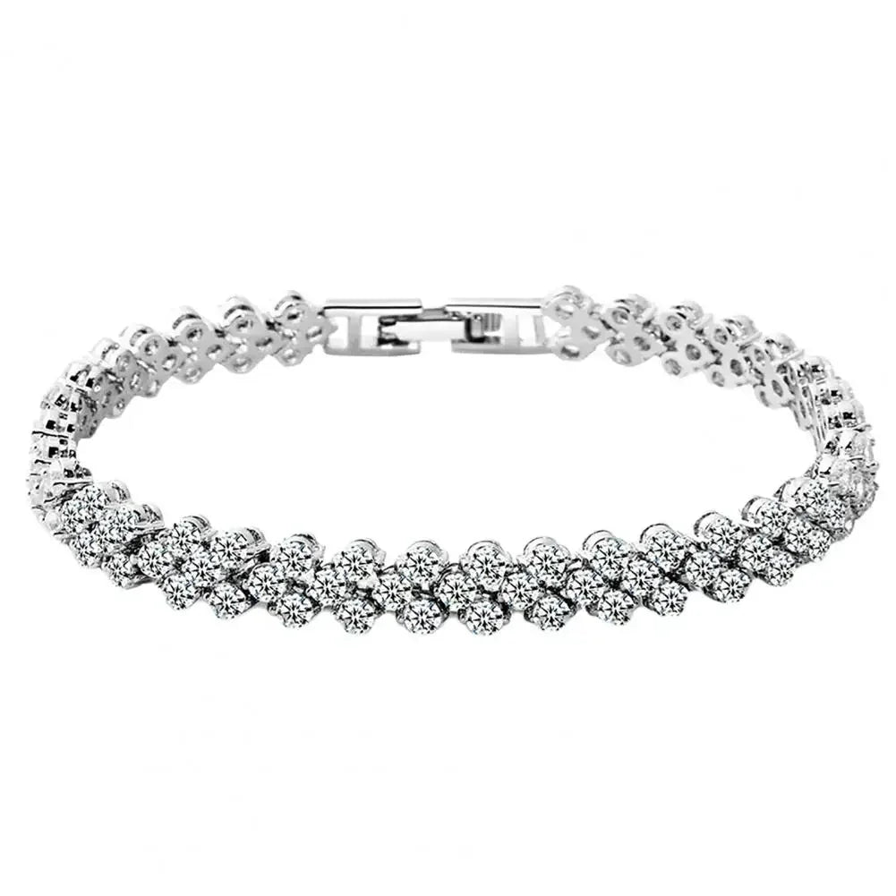 Elegant Bracelets for Women Chain Cubic Zircon Rhinestone Shiny Inlaid Bangle Bracelet Gifts Acier Inoxydable браслеты наруку