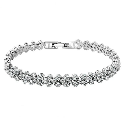 Elegant Bracelets for Women Chain Cubic Zircon Rhinestone Shiny Inlaid Bangle Bracelet Gifts Acier Inoxydable браслеты наруку
