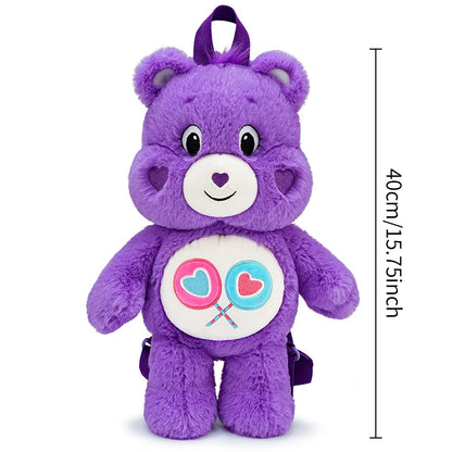 40CM Care Bears Plush Backpack Stuffed Toys Cute CareBears Dolls Children Schoolbag Girls Soft Soothing Birthday Christmas Gifts