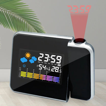 Projection Clock Digital LED Projector with Night Backlight for Home Living Room Bedroom Desk Table Thermometer Hygrometer