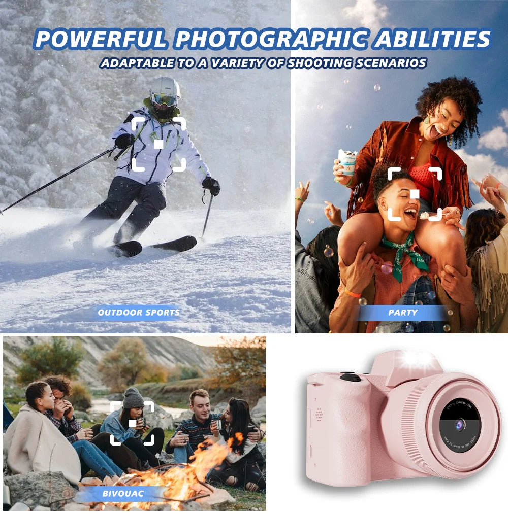 Digital Camera, Take Pictures & Record Videos|1080pHD Screen|Dual Camera| With Flash|Holiday & Birthday Gifts
