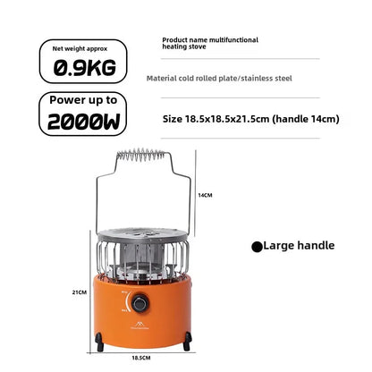 MOUNTAINHIKER Portable 2000W Gas Heater Gas Outdoor Camping Stove Heating Cooker for Ice Fishing Camping Hiking Tent Gas Heater