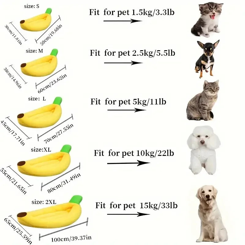 Dogs Bed Cozy Banana Shaped Nest Pets Bed Durable Detachable & Washable Plush Warm Sanctuary for Small/Medium/large Dogs & Cats