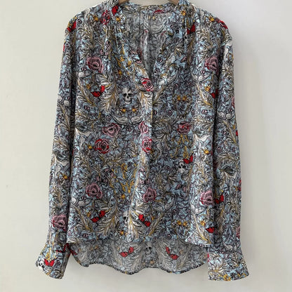 100% Viscose Long Dress Women Slit Floral Skull Wings Printed Elastic High Waist V-neck Lady Long Sleeve Dress 2025 Spring