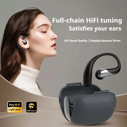 Wireless Earbuds Bluetooth 5.4 Touch Control Ear Clip Earphones for iPhone Dual-Connection HIFI Headphones High Sound Quality