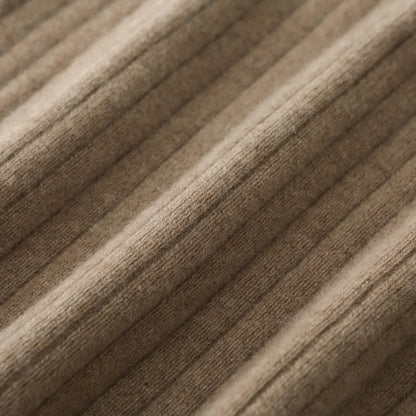 Women's Knitted Skirt 100% Merino Wool Sheath Skirt Solid Color Autumn/Winter Fashion Vertical Strip Wrap Hip Skirt Split Skirt