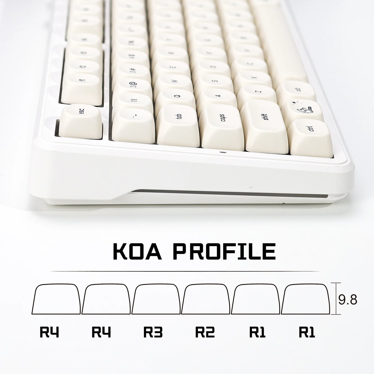 KBDiy Minimalist Style Keycaps Cute Milk White Cat PBT KOA Profile Alice ISO Keycap For 60 Mechanical Keyboard Gamer Aula F87