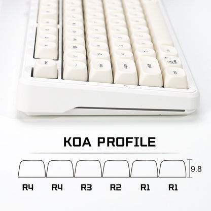 KBDiy Minimalist Style Keycaps Cute Milk White Cat PBT KOA Profile Alice ISO Keycap For 60 Mechanical Keyboard Gamer Aula F87