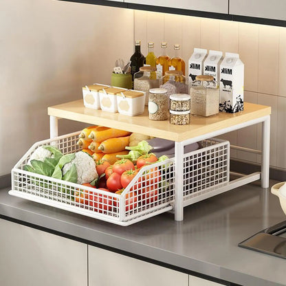 Pantry Shelves 2-Tier Vertical Holder Organizer Double-Layer Storage Shelves for Pantry Kitchen Bathroom Garage Shower Bar