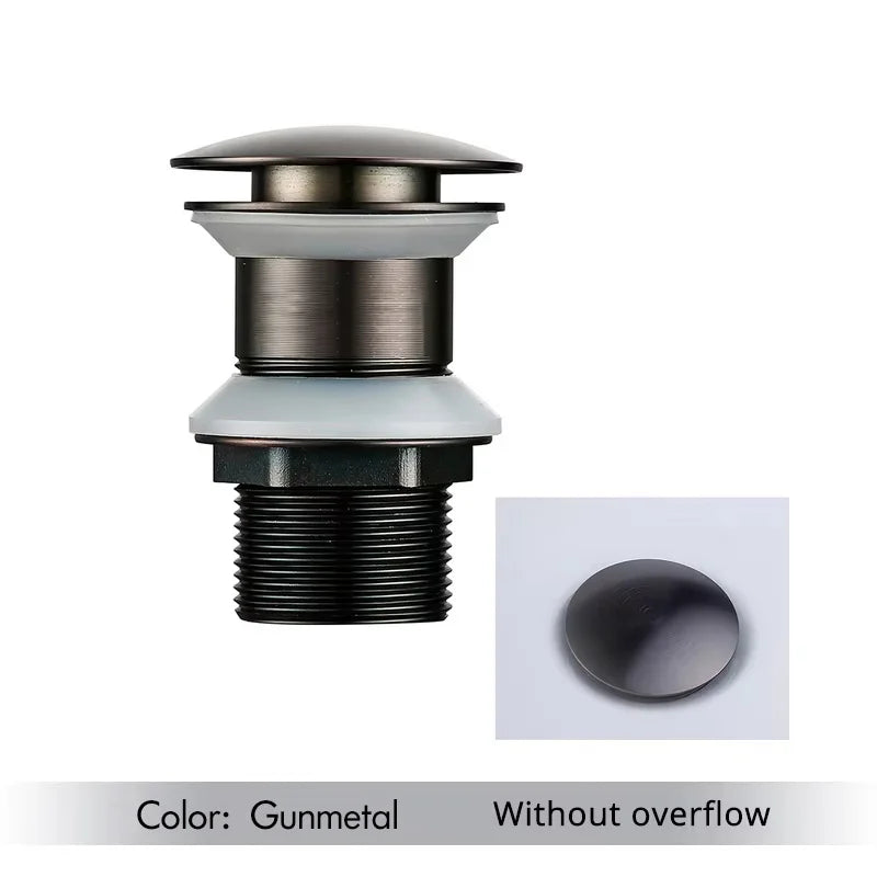 Pop up Drain Button Bathroom Sink Plug Black Gold Rose Siphon Waste Stopper Wash Basin Faucet Accessory for Kitchen Or Bath
