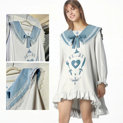 Women clothing Design Sense Long Sleeve Skirt Autumn New Subculture Printed Dress Fashion Kawaii Casual Youthful Women Dress