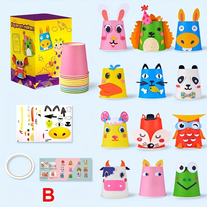 Animal Craft DIY Kit, Educational Arts & Crafts Set, Includes Stickers, Perfect Gift, Enhances Fine Motor Skills, Craft Supplies