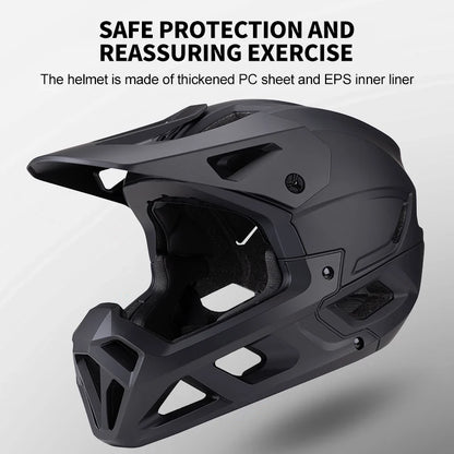 Horntour 2025 Adult Mountain Bike Helmet Full Face Integrally Molded Motorcycle Riding Safety Bicycle Helmet Head Protection
