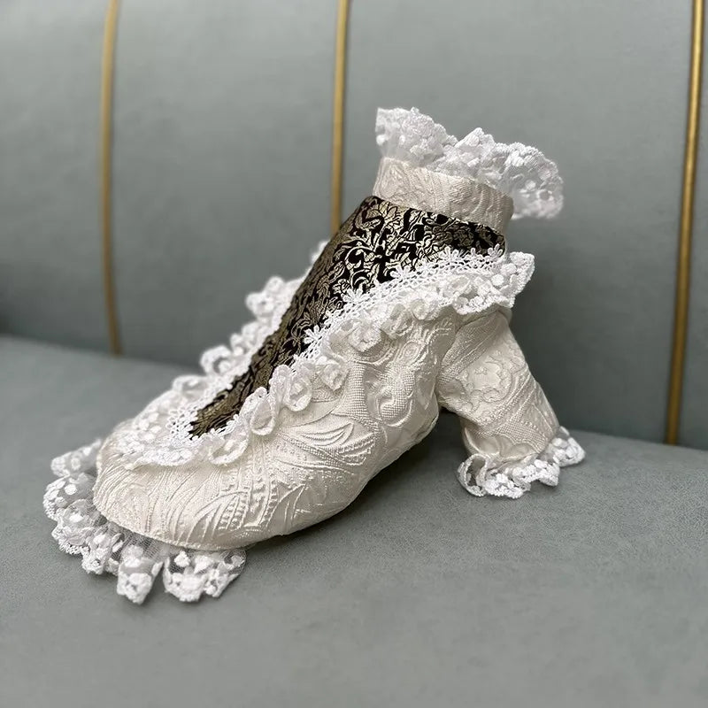 Handmade Dog Clothes Pet Supplies European Royal Palace Vintage  Handsome Jacket Suit Classic Lace Cuff British French Style