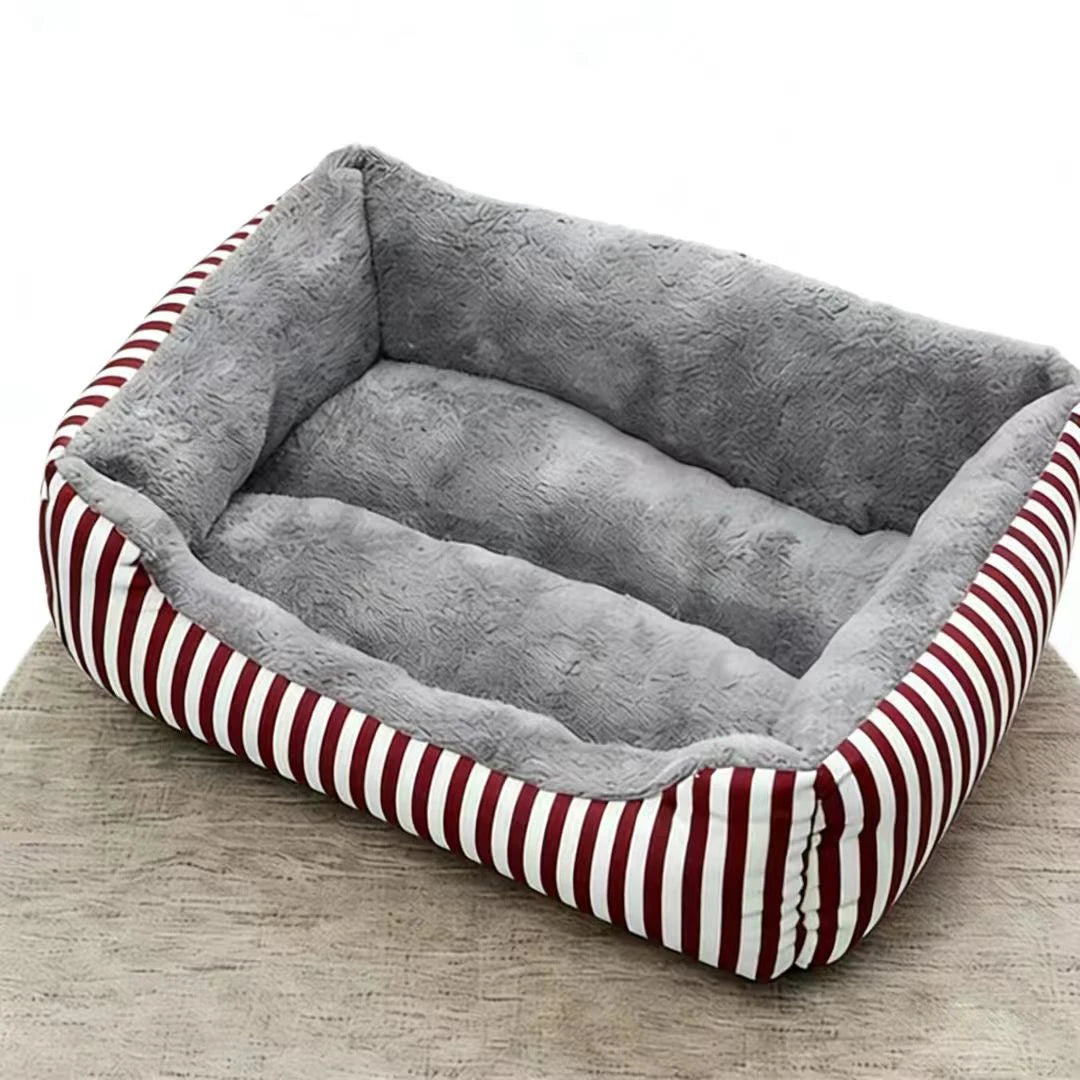 Cozy Print Pet Bed for Dogs & Cats - Soft Plush Warm Kennel Mat, Non-Slip Bottom, Ideal for Small to Medium Pets