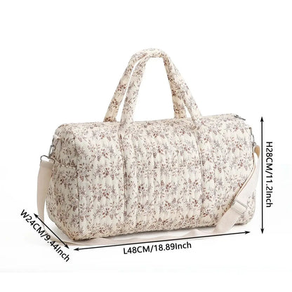 Large Capacity Mommy Bag Travel Tote Bag for Women Baby Diaper Bag Floral Print Multifunctional Crossbody Bag
