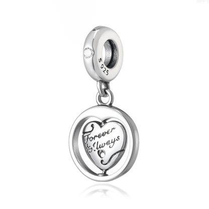 New 925 Sterling Silver Heart Number Charms Fit Original Europeans Bracelet Love Angel Wings Globe DIY Jewelry Gift for Women