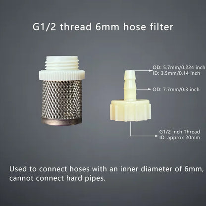 1 Set Hose Stainless Steel Filter 6mm 8mm 10mm 12mm 16mm 20mm for Fish Tank Aquarium Garden