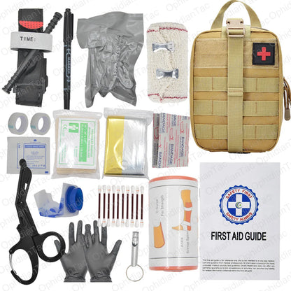 17 Piece First Aid Kit IFAK Emergency Tourniquet Chest Seal Survival Gear and Equipment Belt Molle Car Travel Hiking