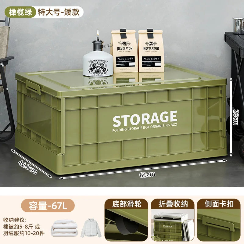 Foldable Storage Box - Extra Large Capacity Collapsible Organizer for Clothes, Toys & Household Items, Portable Logistics Bin wi