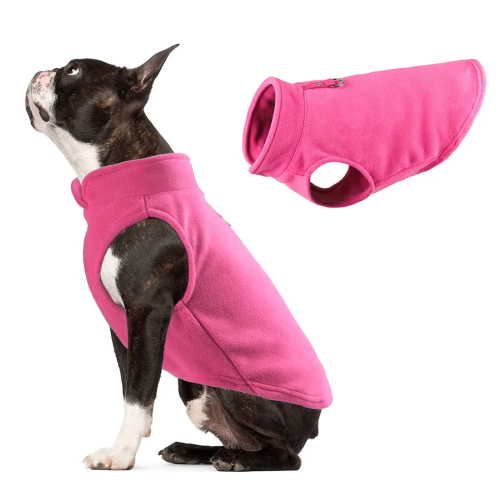 Warm Fleece Dogs Clothes Pet Dog Jacket Vest With D-Ring For Small Dog Cats Clothing French Bulldog Costumes Chihuahua Coat