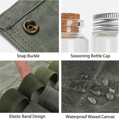Outdoor Camping Spice Bottle Bag Set Portable Camping Picnic Seasoning Bottle Storage Bag Condiment Jar Seasoning Bottle Holder