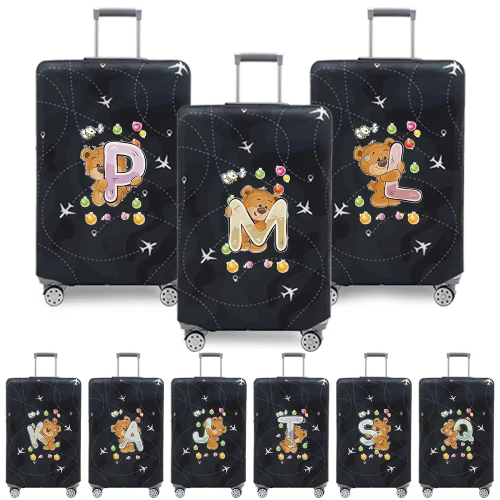 Travel Suitcase Set Is Suitable for 18-32 Inch Stretch Fabric Covers Travel Accessories Luggage Protection Covers Bear Printing