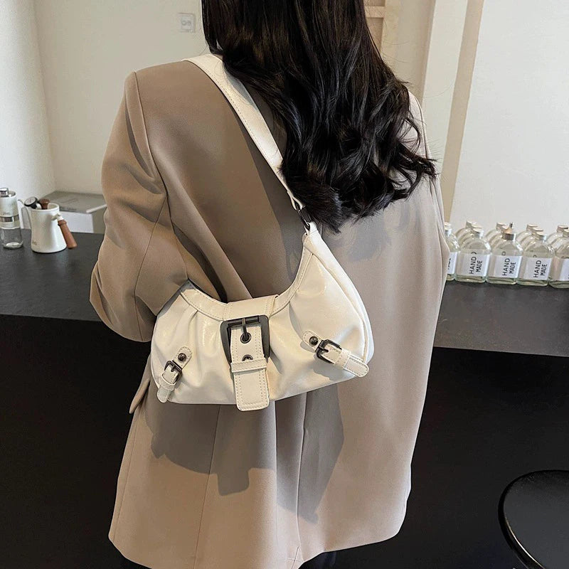 Y2K Retro Pleated Hobo Shoulder Bag for Women Hot Selling Maillard Style Underarm Bag Clutch Handbags for Travel Work Shopping