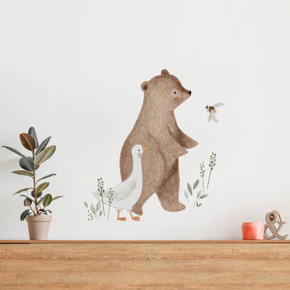 Cartoon Bear Deer Rabbit Bird Bee Plant Wall Sticker Art Decal Room Bedroom Living Room Door Office Corridor Interior Home Decor
