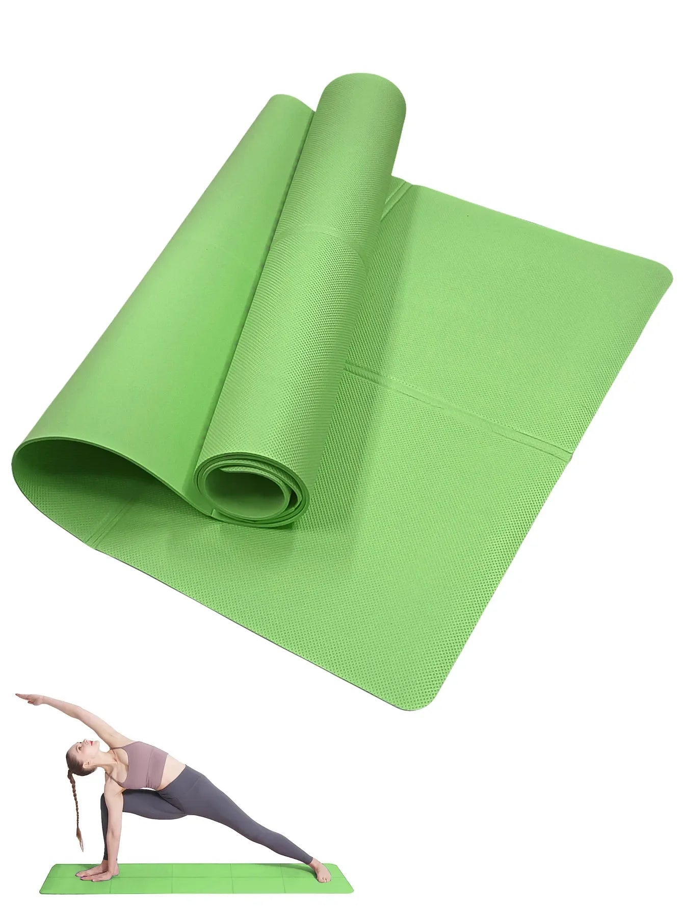 4 mm Anti-Slip Yoga M4mm Anti‑Slip Yoga Mat Portable Fitnesat Portable Fitness Workout Mat For Pilates Home Gym Ladies Exercise