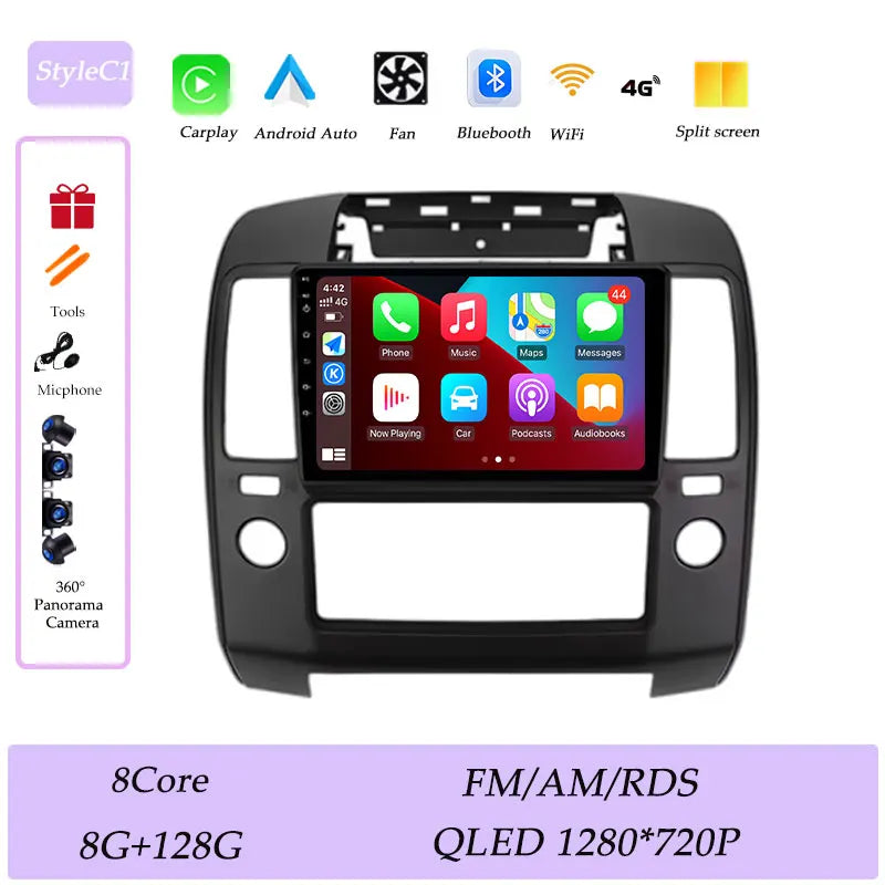 GPS Navigation for Nissan Navara 2006 - 2012 CarPlay Car Radio Video Audio Multimedia Player DSP Stereo Bluetooth  QLED Screen