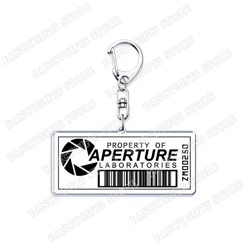 Trending Video Game Keychains for Accessories Bag Glados Aperture Laboratories Science Keyrings Jewelry Gamer Fans Gaming Gifts