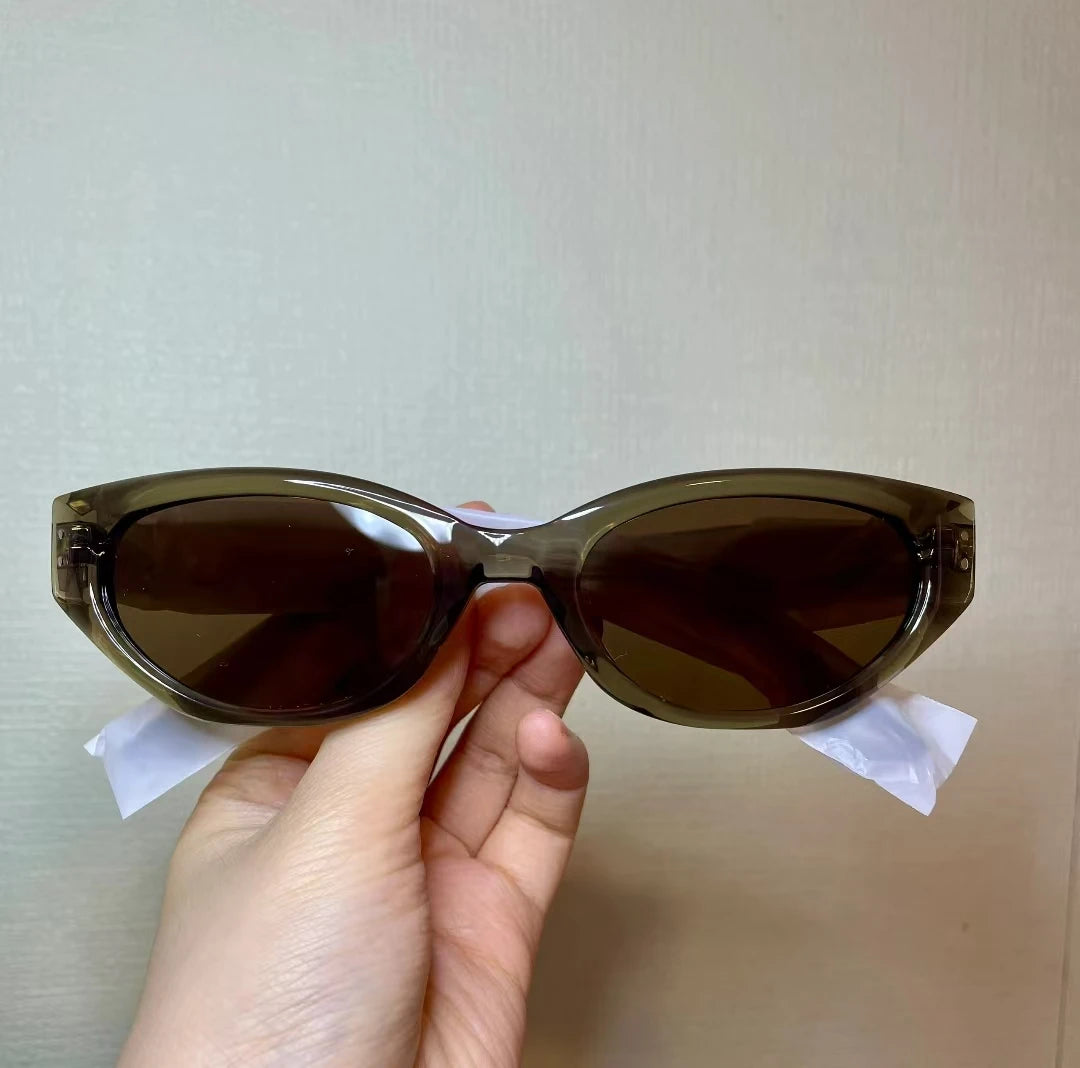 GAMBLE MONSHER Driving Sunglasses Women's UV Protection Large Small Faces Sunscreen Fashionable round Frame Glasses