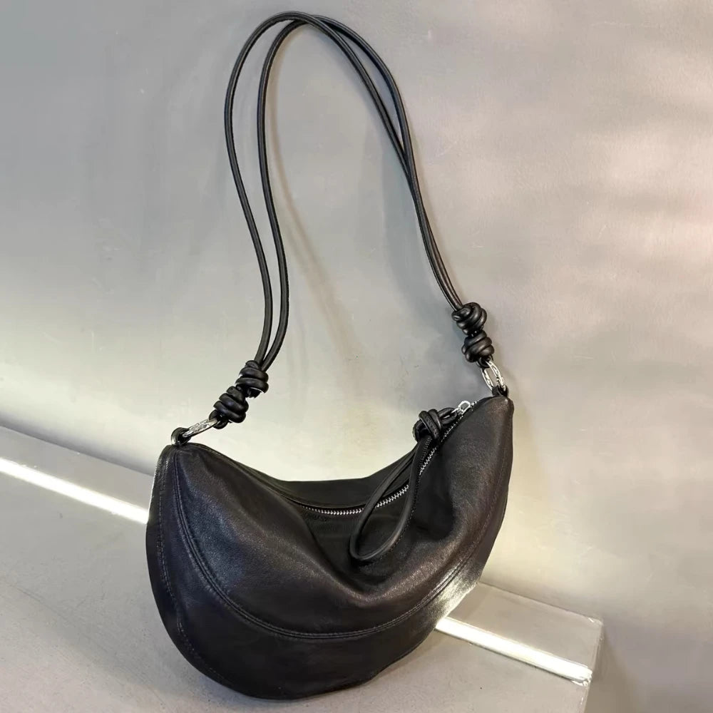 High End Casual Versatile One Shoulder Crossbody Soft Leather Crescent Underarm Bag Crossbody Bags for Women Handbags for Women