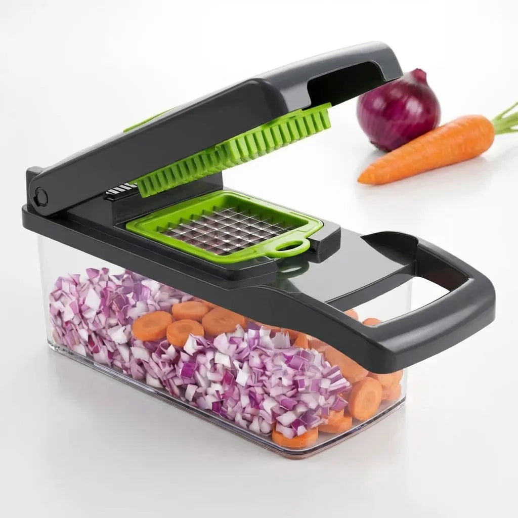 Mandoline Slicer Vegetable Chopper, Adjustable Food Cutter for Potato Fries & Veggies – Detachable Blade Onion Slicer, Kitchen