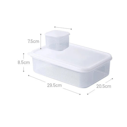 Food Storage Container 6 Grids Vegetable Fruit Fresh-keeping Box with Lid for Refrigerator Kitchen Spice Seasoning Storage Jar