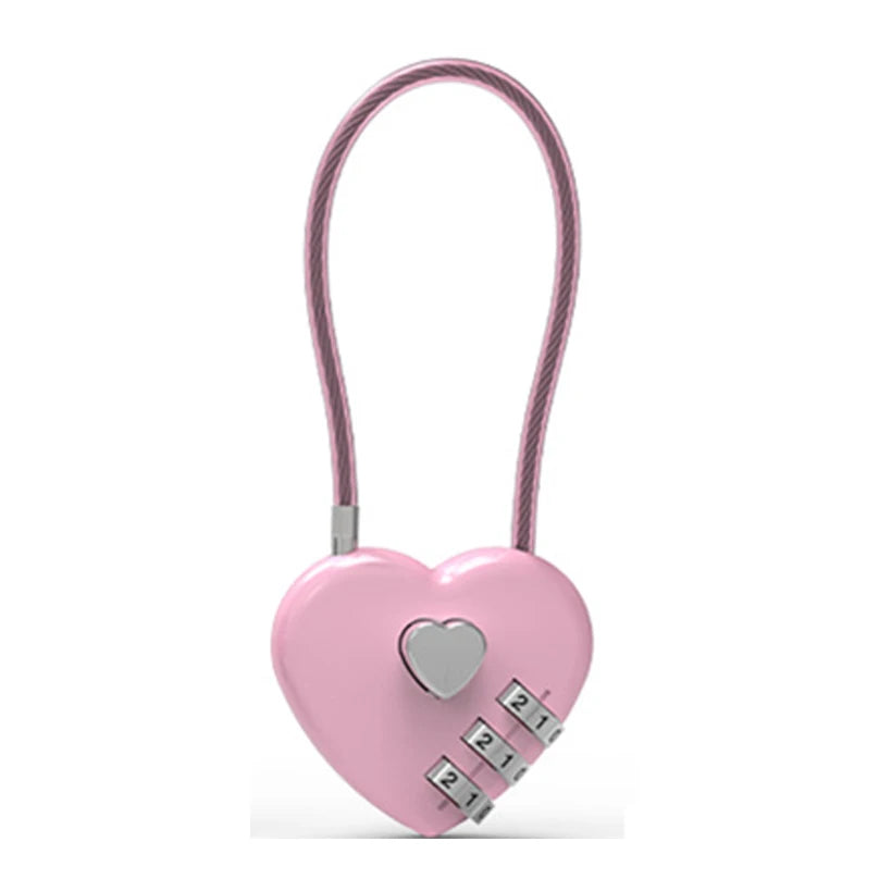 Love Lock Wedding Lock Heart Love Combination Lock School Bag Backpack Trolley Box Concentric Lock Color Zinc Alloy