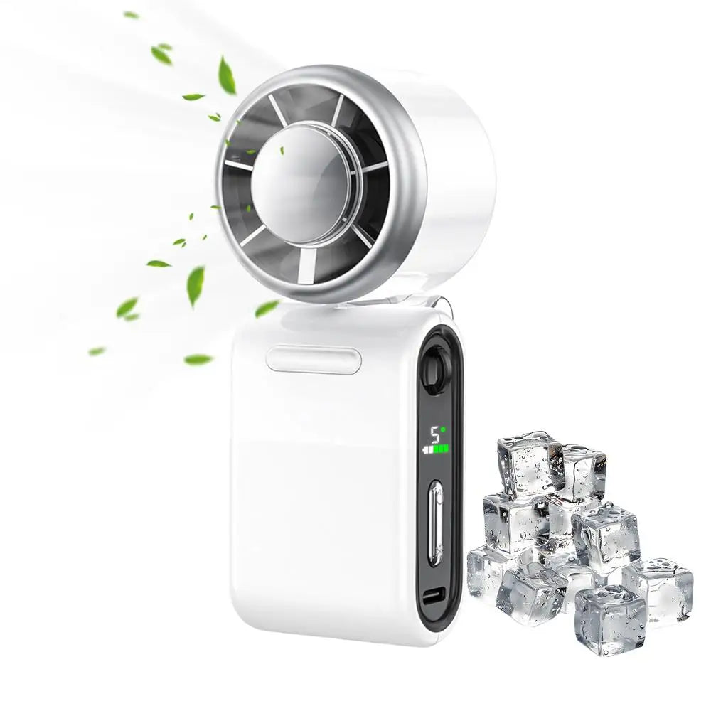 Portable Handheld Fan 5-Speed Personal Foldable Digital Display Hot Weather Electric Mini Fan For Outdoor Travel Camping Fishing