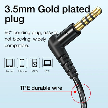 EARDECO 3.5mm Wired Earphone In Ear Wired Headphones Bass Sport Earphone Headphone with Mic Earphone Stereo Headphone Headset