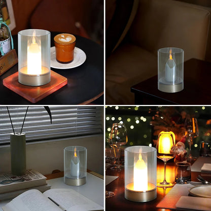 LED Candles Light Rechargeable Motion Sensor Dimmable Flameless Electric Candles Night Light Wedding Party Christmas Decor gift