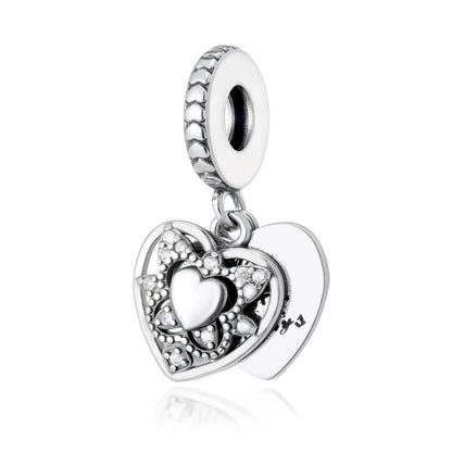 New 925 Sterling Silver Heart Number Charms Fit Original Europeans Bracelet Love Angel Wings Globe DIY Jewelry Gift for Women