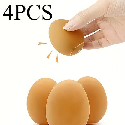 4Pcs Squeaky Egg Pet Chew Toys, Thermoplastic Rubber Interactive Balls, Teething Toys for Dogs and Cats