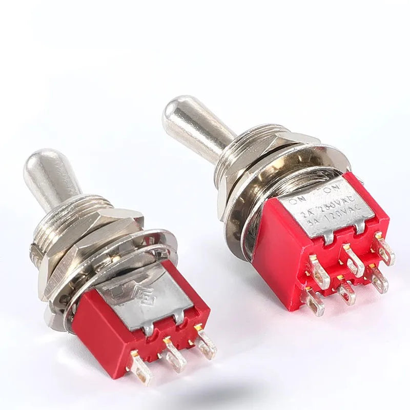 5Pcs SH T80-T Series Standard Lever Mini Toggle Switch 12mm Panel Mount 5A 125VAC