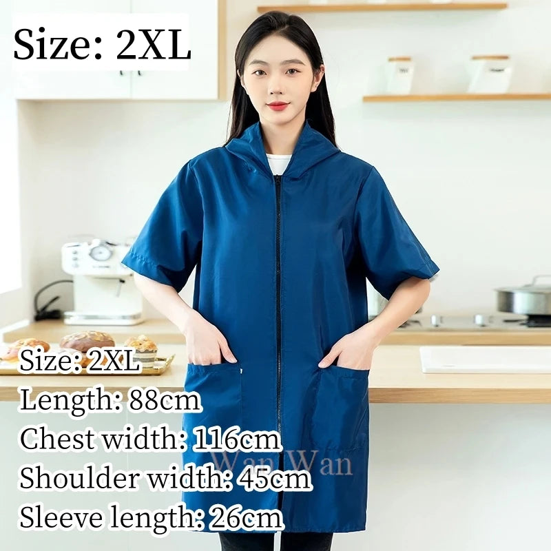 Pet Groomer Work Clothes Dog Grooming Uniform Short Sleeve Waterproof Gown New Black Beauty Salon Robe Barber Shop Apron Y1111