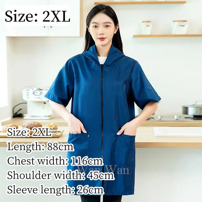 Pet Groomer Work Clothes Dog Grooming Uniform Short Sleeve Waterproof Gown New Black Beauty Salon Robe Barber Shop Apron Y1111