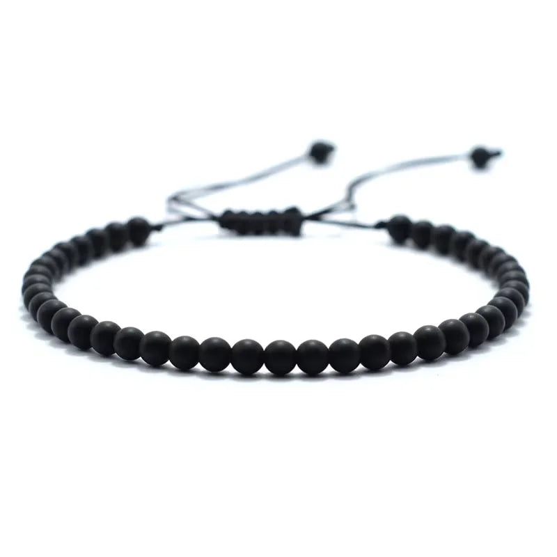 Fashion 4mm Natural Stone Bracelet Men Women Handmade Braided Adjustable Braclet Small Tiger Eyes Howlite Agates Beads Braslet