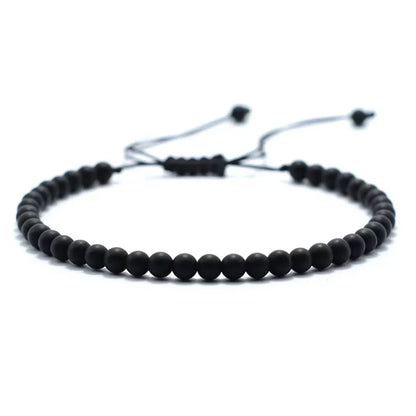 Fashion 4mm Natural Stone Bracelet Men Women Handmade Braided Adjustable Braclet Small Tiger Eyes Howlite Agates Beads Braslet