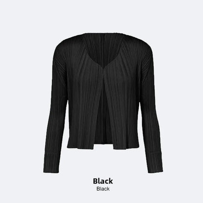 Slimming Woven ort Coat Jaet Women's Faion Spring Autumn Thin Design Sense Folded Cardigan Outerwear Sli Outer Layer