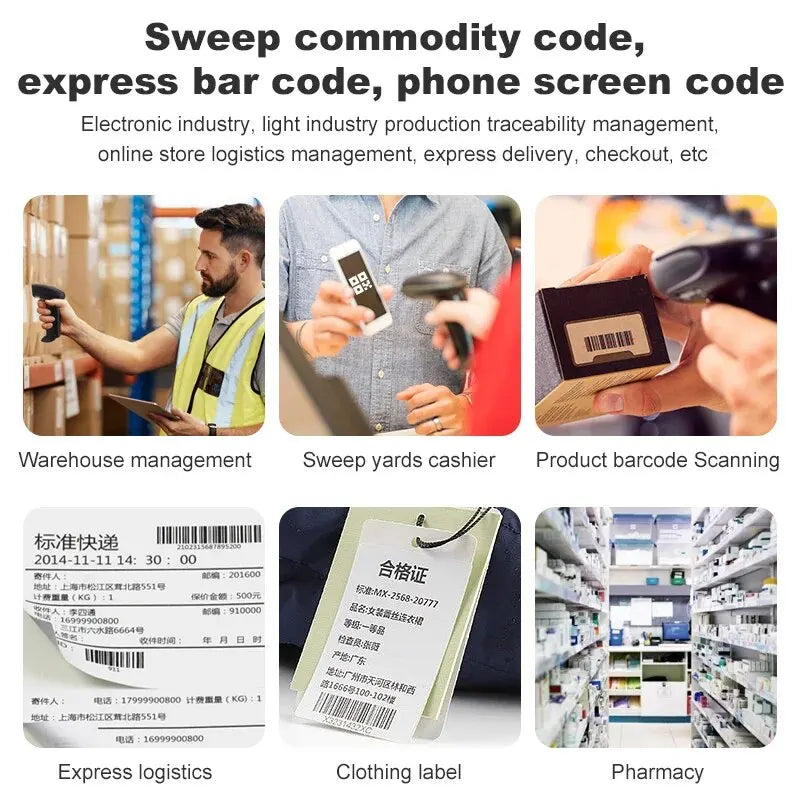 1D/2D QR Code Scanner USB Wired Handheld Barcode Reader High-Speed Supermarket Warehouse Scanner