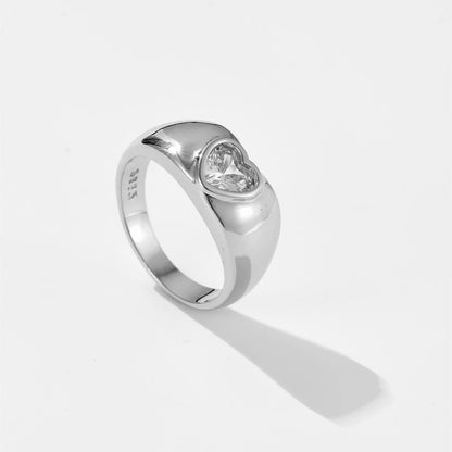 DPLAOPA 925 Sterling Silver Gold Thick Band Big CZ Zircon Size Ring Women Luxury Fine Jewelry 2023 Fine Jewelry Crystal